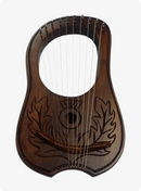 10 String Lyre Harp Leaves Design