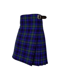 Plaid kilt with a belt on a white background