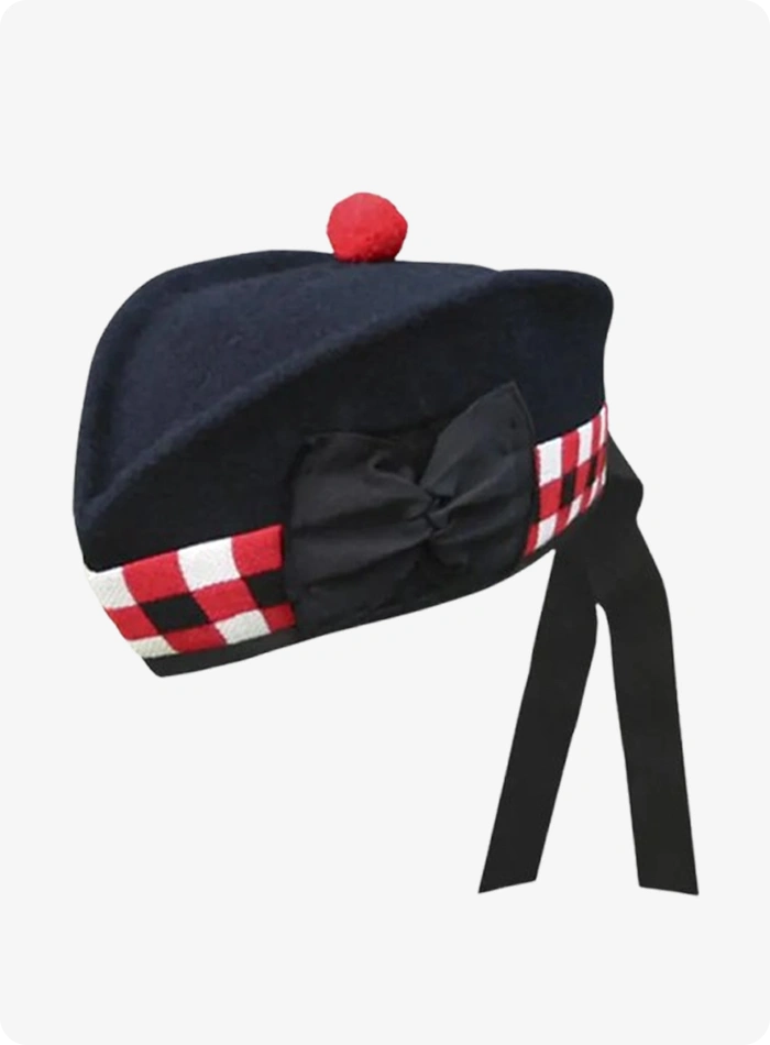 Hand Made Scottish Black Glengarry Hat