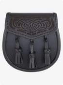 Black Laser Etched Leather Sporran