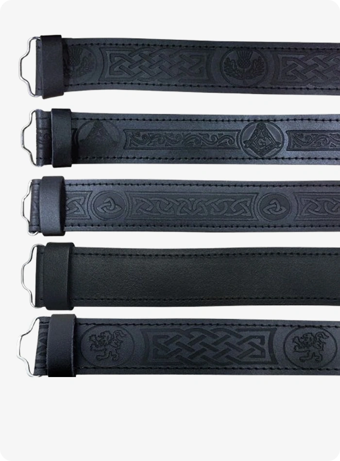 Custom Made Black Leather Belt