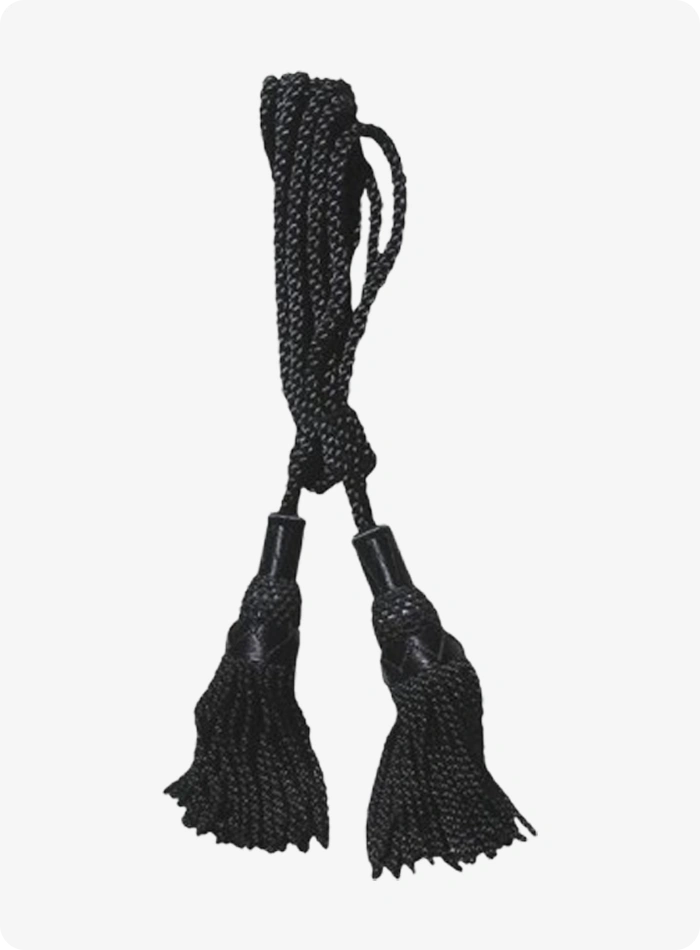 Custom Made Scottish Black Silk Bagpipe Cord