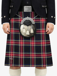 Black Stewart Tartan Kilt Model Front