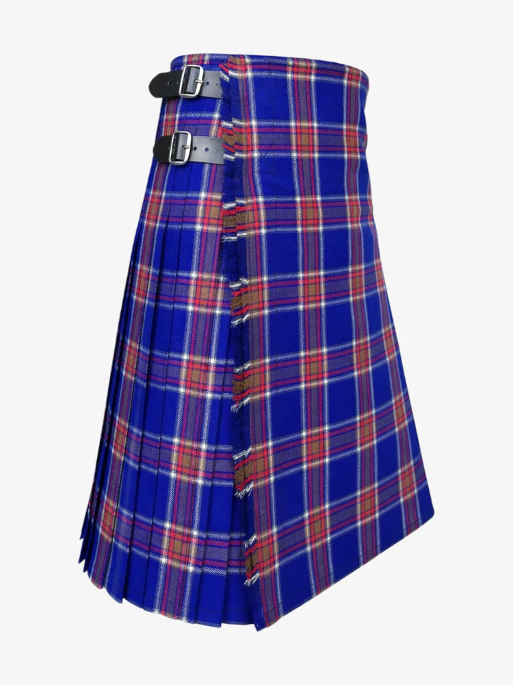 Blue Rust Tartan Kilt Right Side