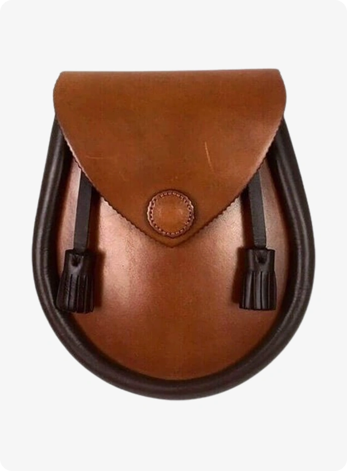 Handmade Brown Coldstream Tan Chestnut Leather Sporran