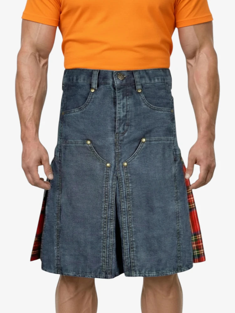 Casual Denim Fashion Kilt