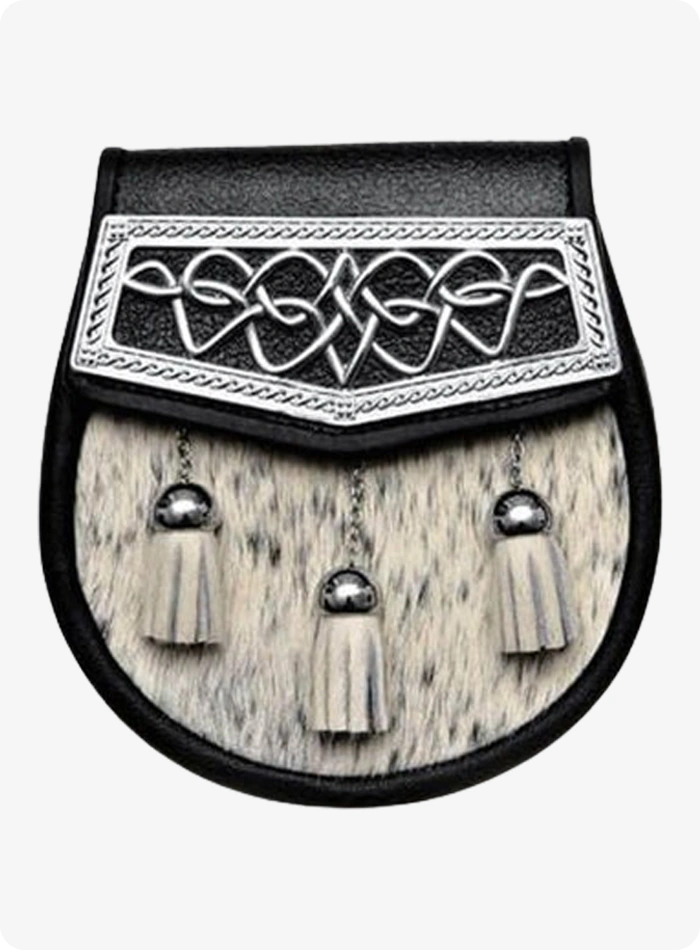 Celtic Interweave Plate Sealskin Sporran