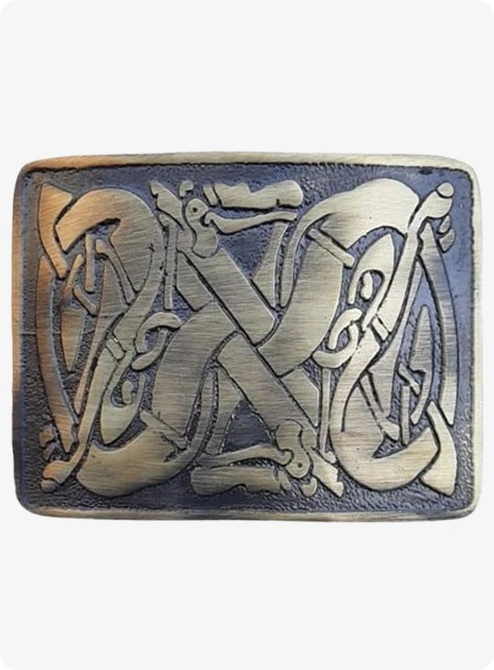 Custom Made Celtic Weave Design Kilt Belt Buckle
