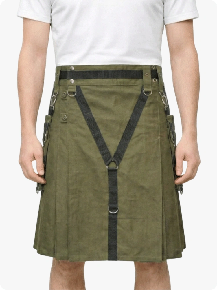 Olive Green Utility Kilt