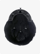 Flack Full Dress Black Rabbit Fur Celtic Knot Sporran