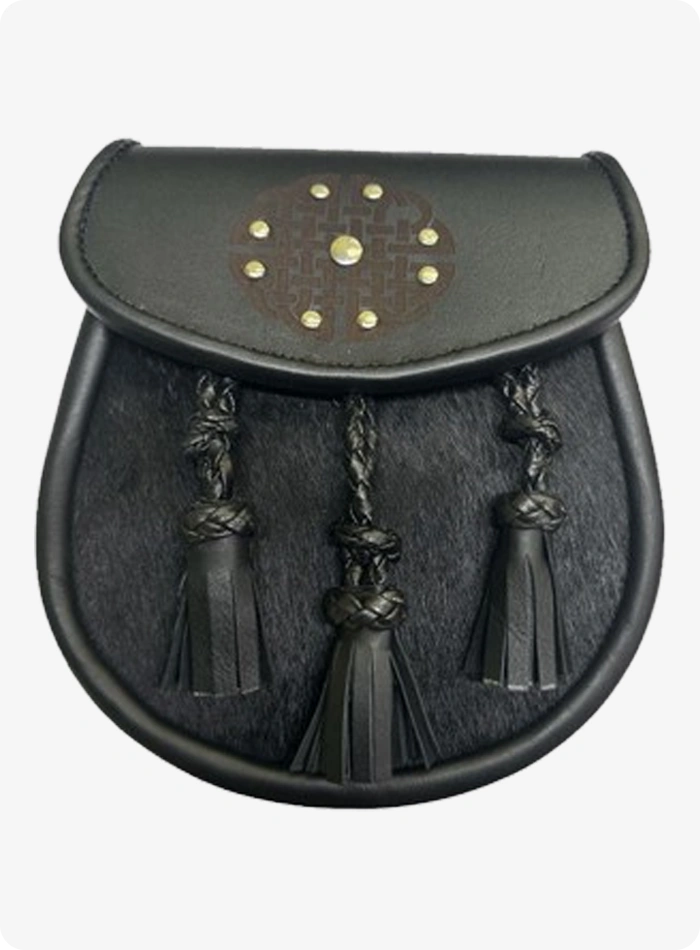 Handmade Classic Black Leather Sporran