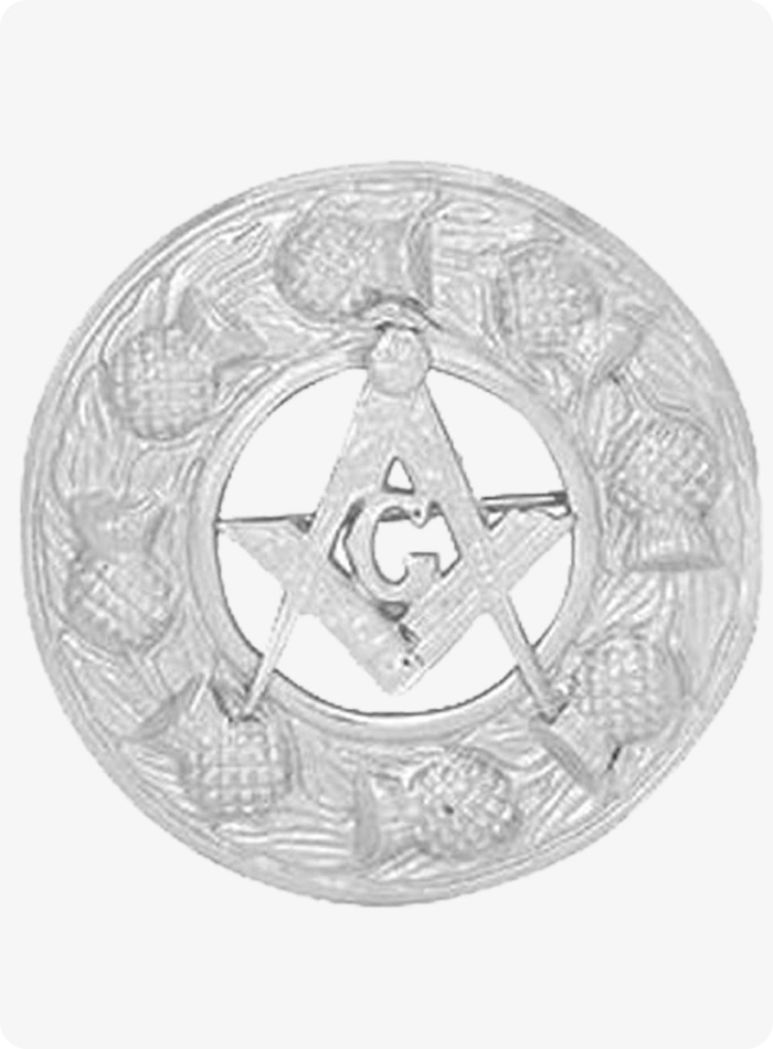 Custom Made Masonic Kilt Fly Plaid Brooch
