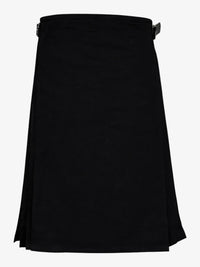 Plain Black Tartan Kilt Front