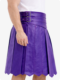 Purple skirt with a belt on a white background
