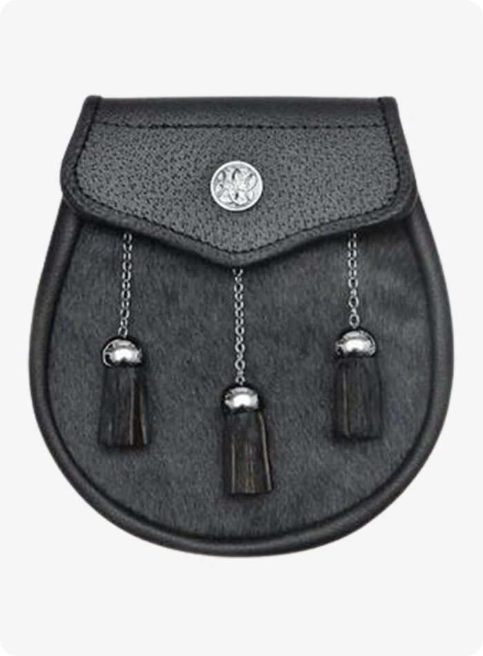 Semi Dress Black Sealskin Celtic  Sporran