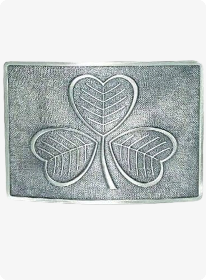 Custom Made Shamrock Design Kilt Belt Buckle