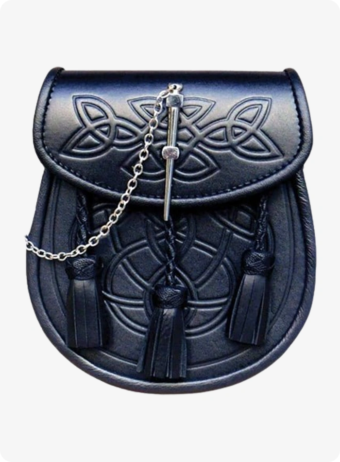 Tassels Embossed Leather Kilt Sporran
