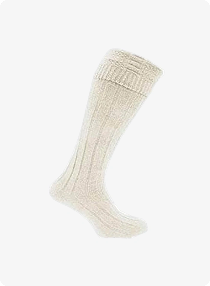 Custom Made White Kilt Socks